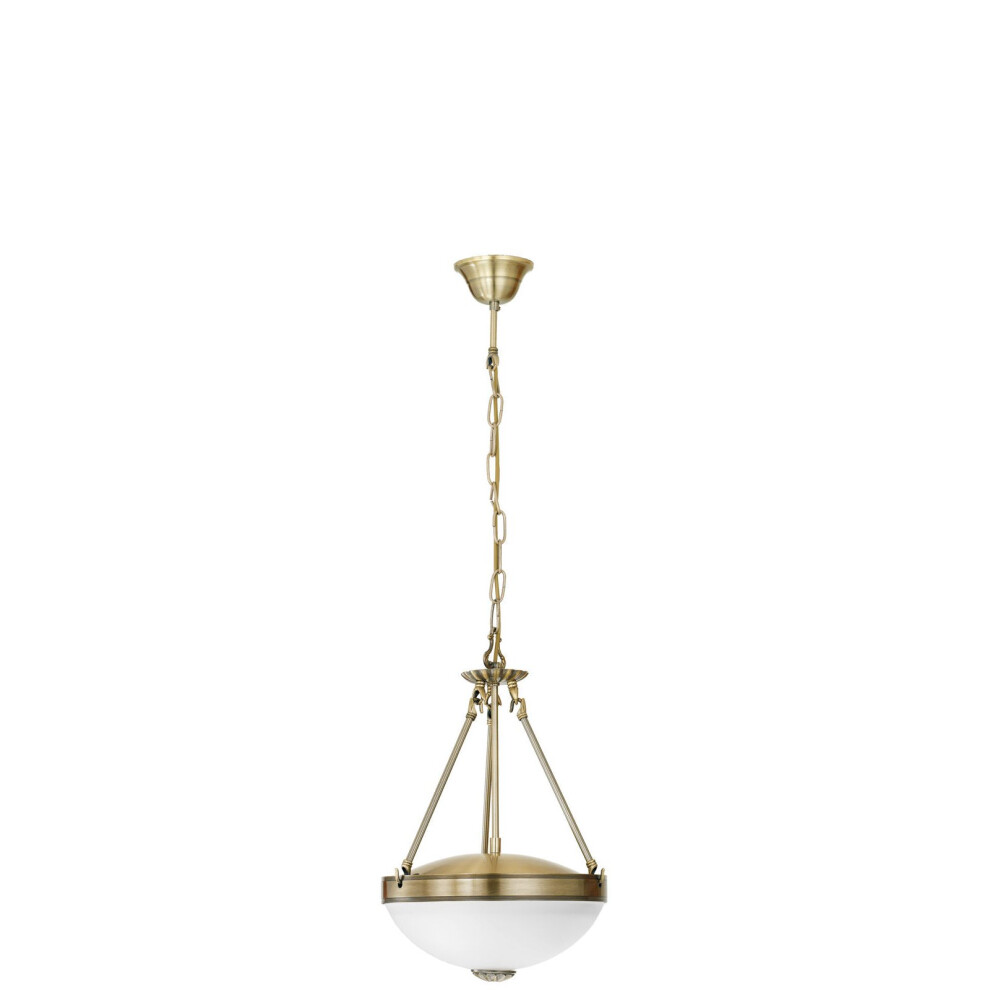 Loops Pendant Ceiling Colour Bronzed Shade Satin Glass Bulb E27 2X60w Light/White