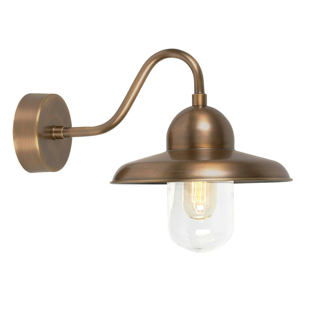 Loops Outdoor Ip44 Wall Light Aged Brass Led E27 100W D02465