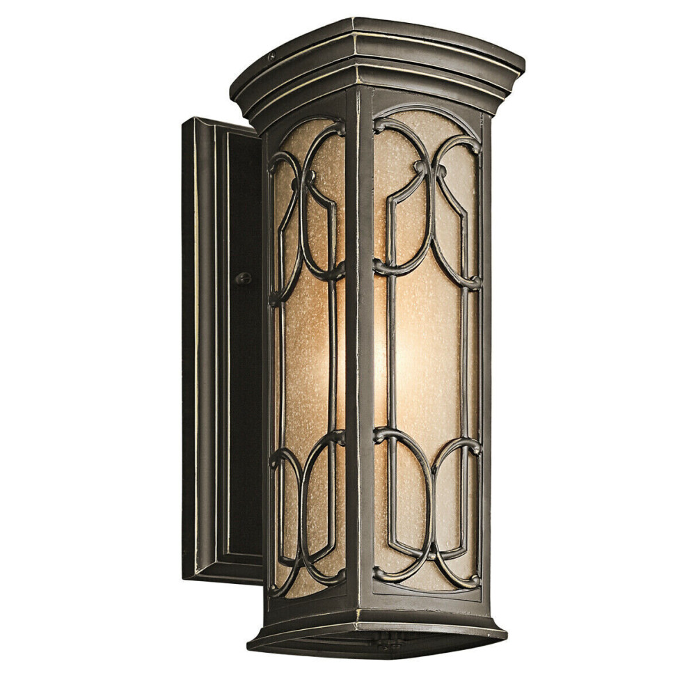 Outdoor IP44 Wall Light Sconce Olde Bronze LED E27 100W Bulb External d01695