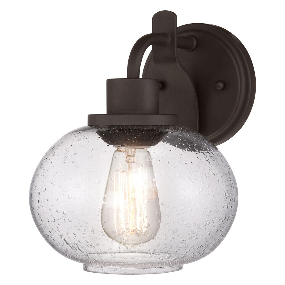 Loops Wall Light Sconce Clear Shade Traditional Filament Old Bronze Led E27 60W Bulb