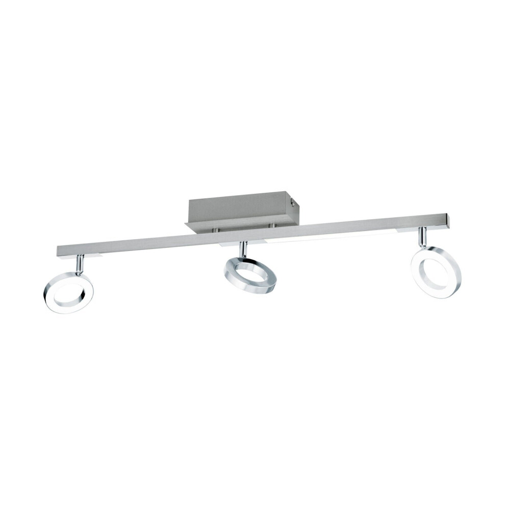 Loops Wall Spot Light Aluminium Chrome Shade Satined Plastic Bulb Led 3X3.2w 2X3.3w