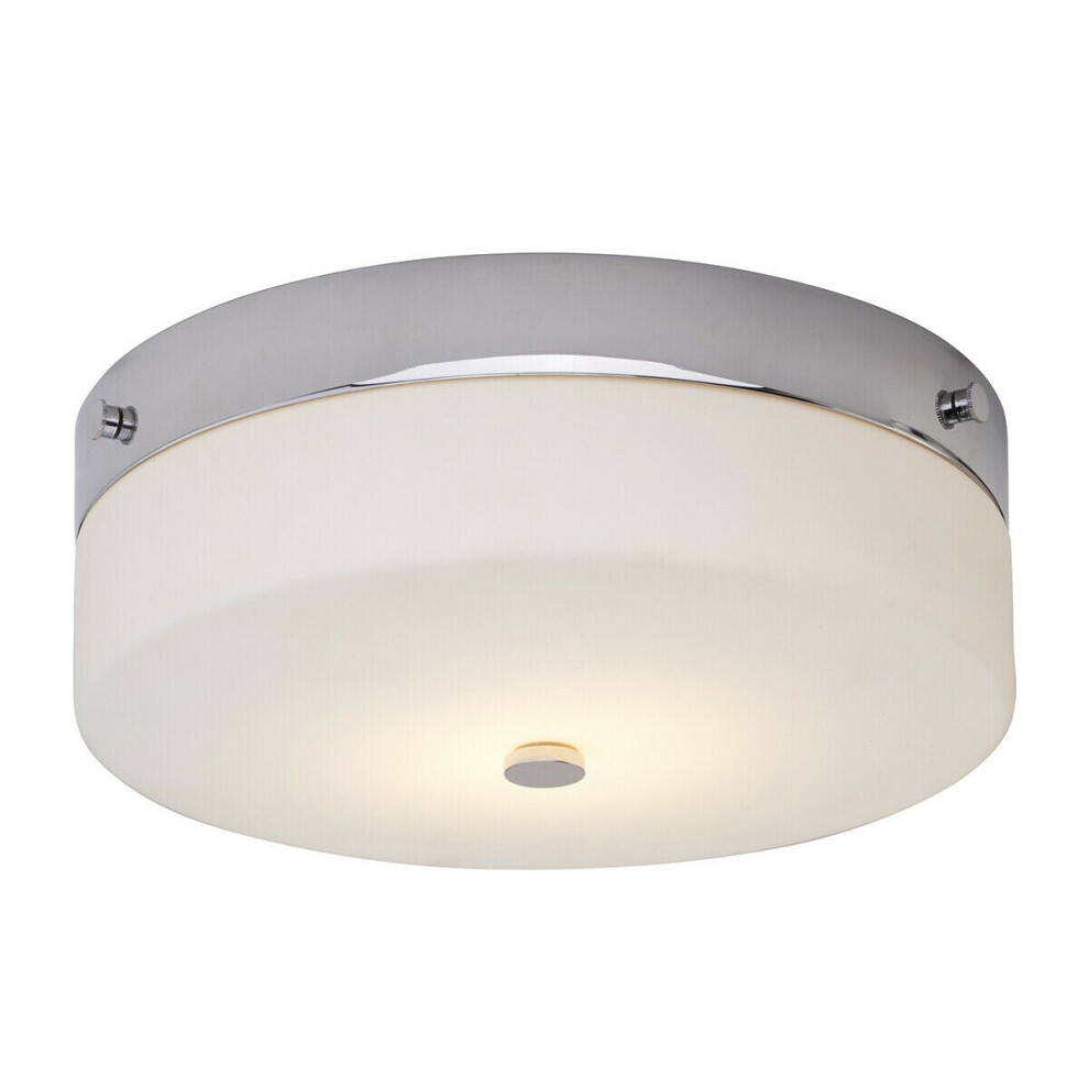 Loops 1 Bulb Flush Light Low Ceiling Polished Chrome Led Gx53 9W Bulb