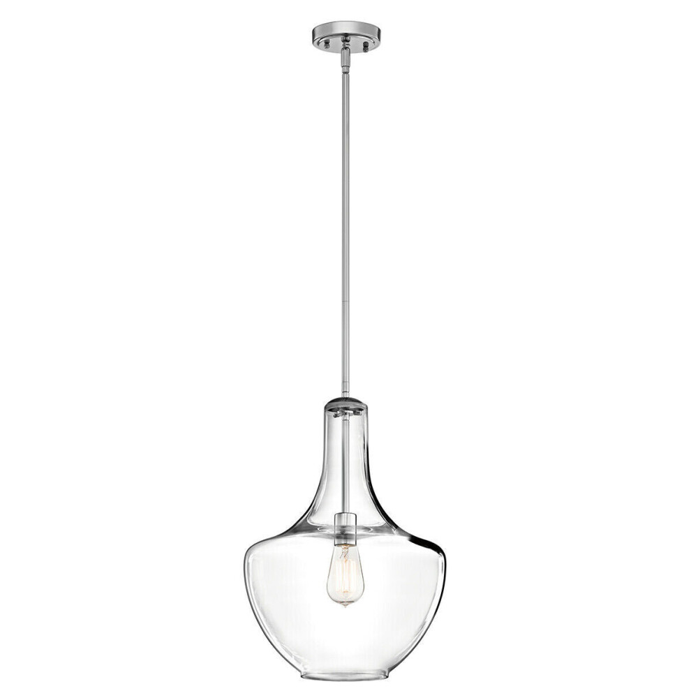 Loops 1 Bulb Ceiling Pendant Light Fitting Chrome Led E27 60W Bulb