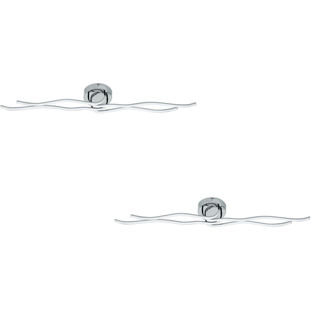 Loops Unisex White Pack Wall Flush Ceiling Light Colour Chrome Shade Plastic Led 40W Incl Size 2 - Image 2
