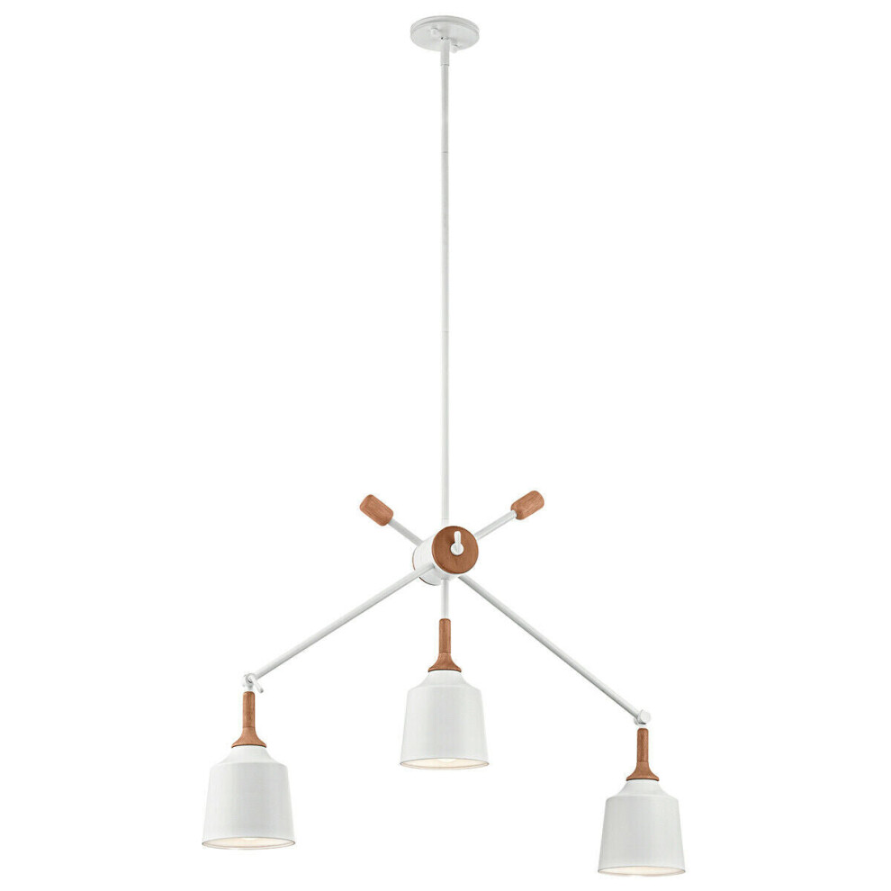Loops 3 Bulb Chandelier Hanging Pendant Light White Led E27 60W Bulb