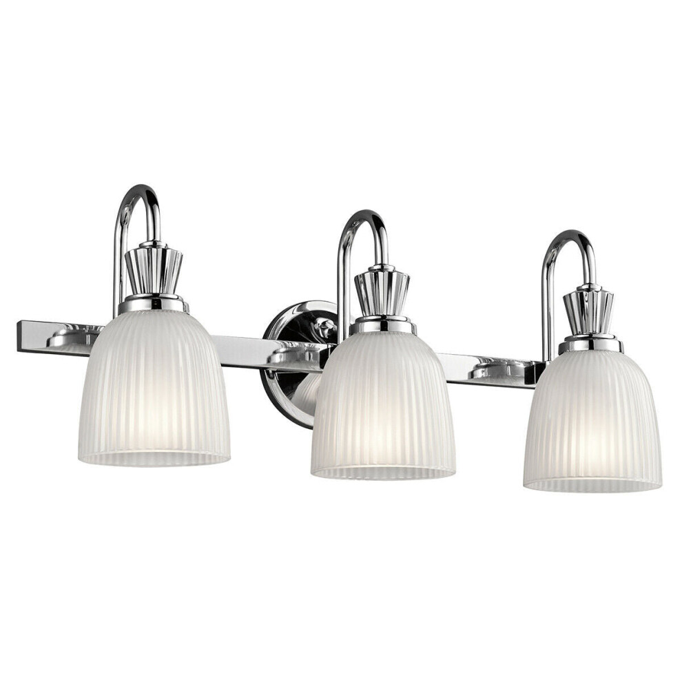 Loops 3 Bulb Wall Light Sconce Polished Chrome Led G9 3.5W Bulb