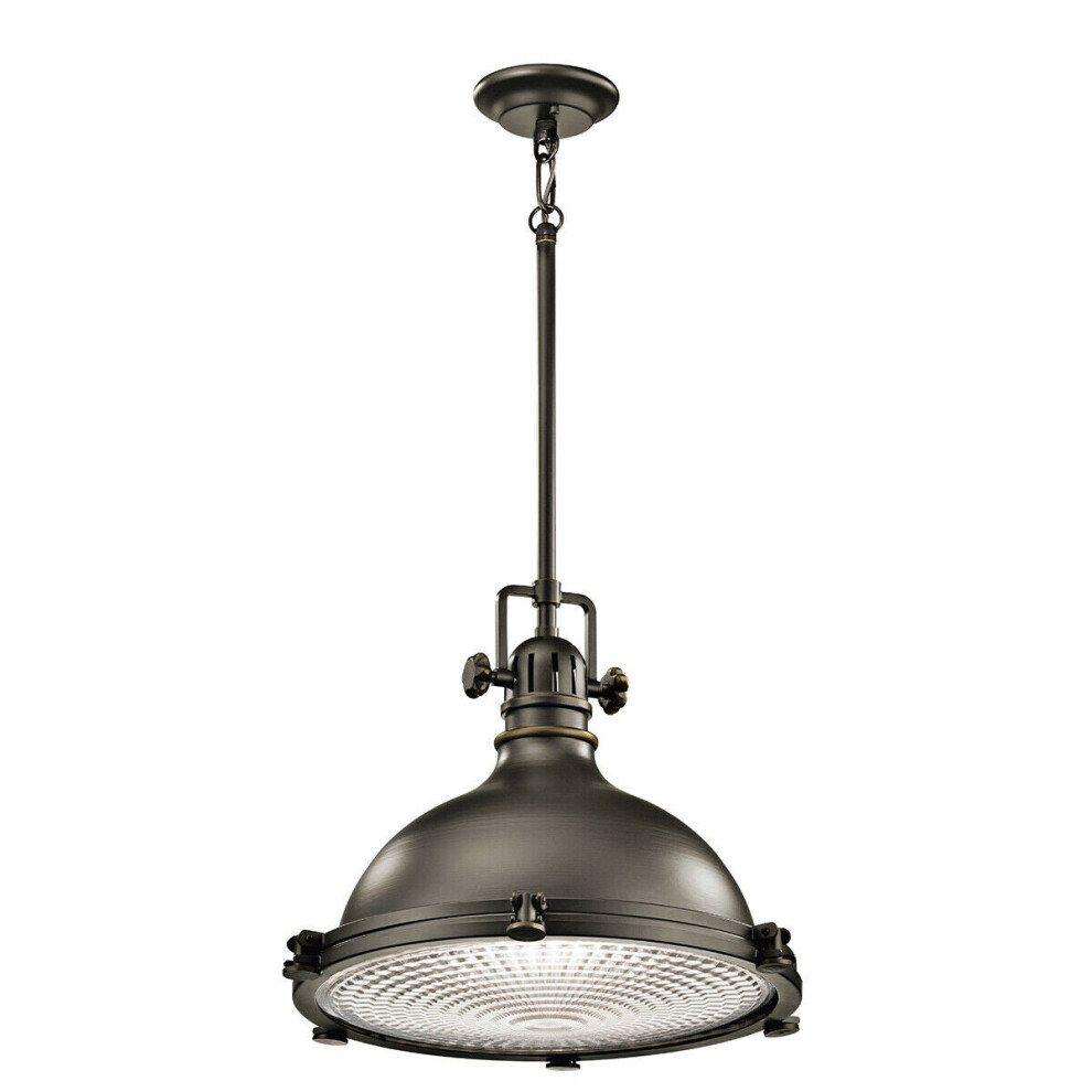 1 Bulb Ceiling Pendant Light Fitting Olde Bronze LED E27 200W Bulb