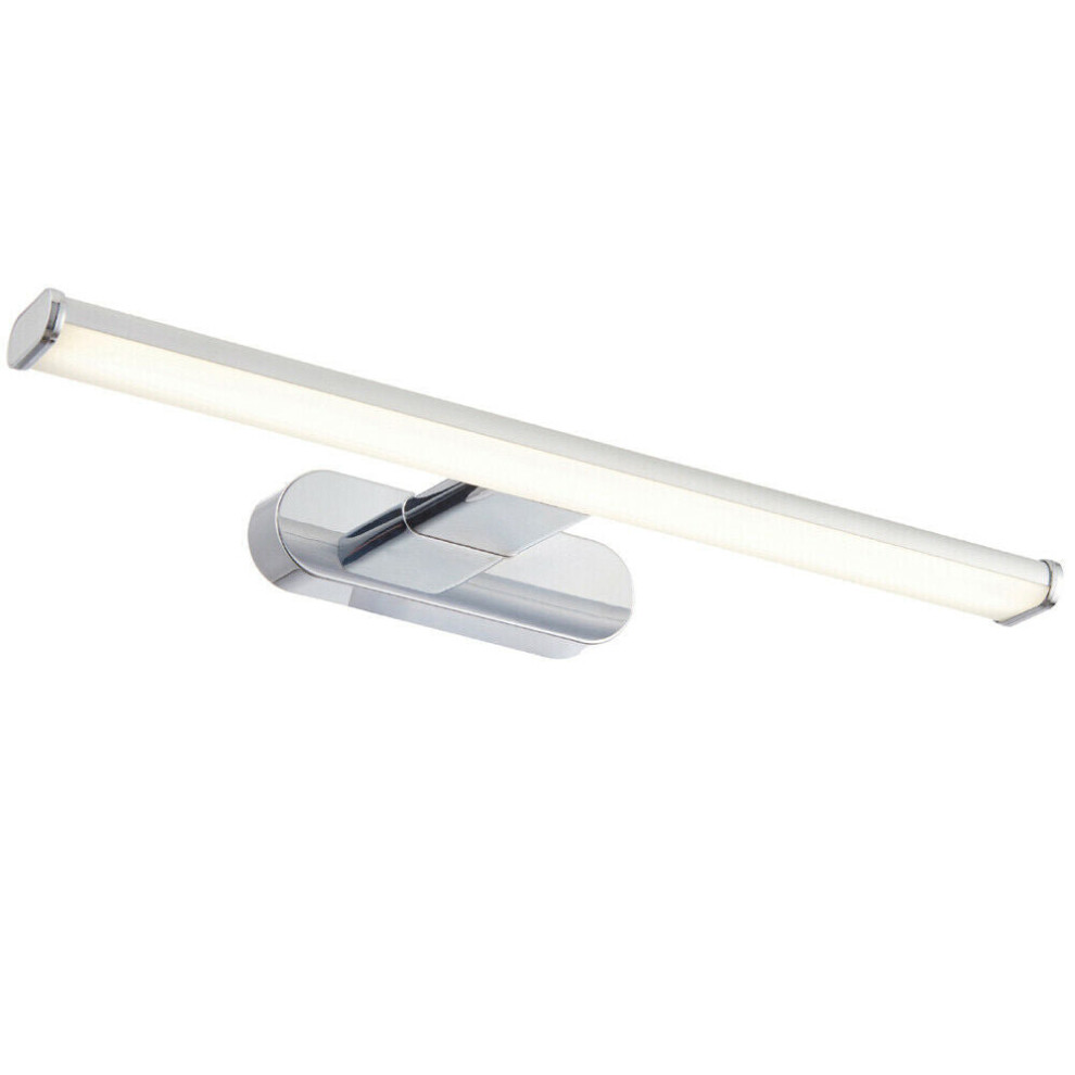 Loops Led Bathroom Wall Light 8W Cool White Ip44 Chrome Over Mirror Bar Strip Lamp