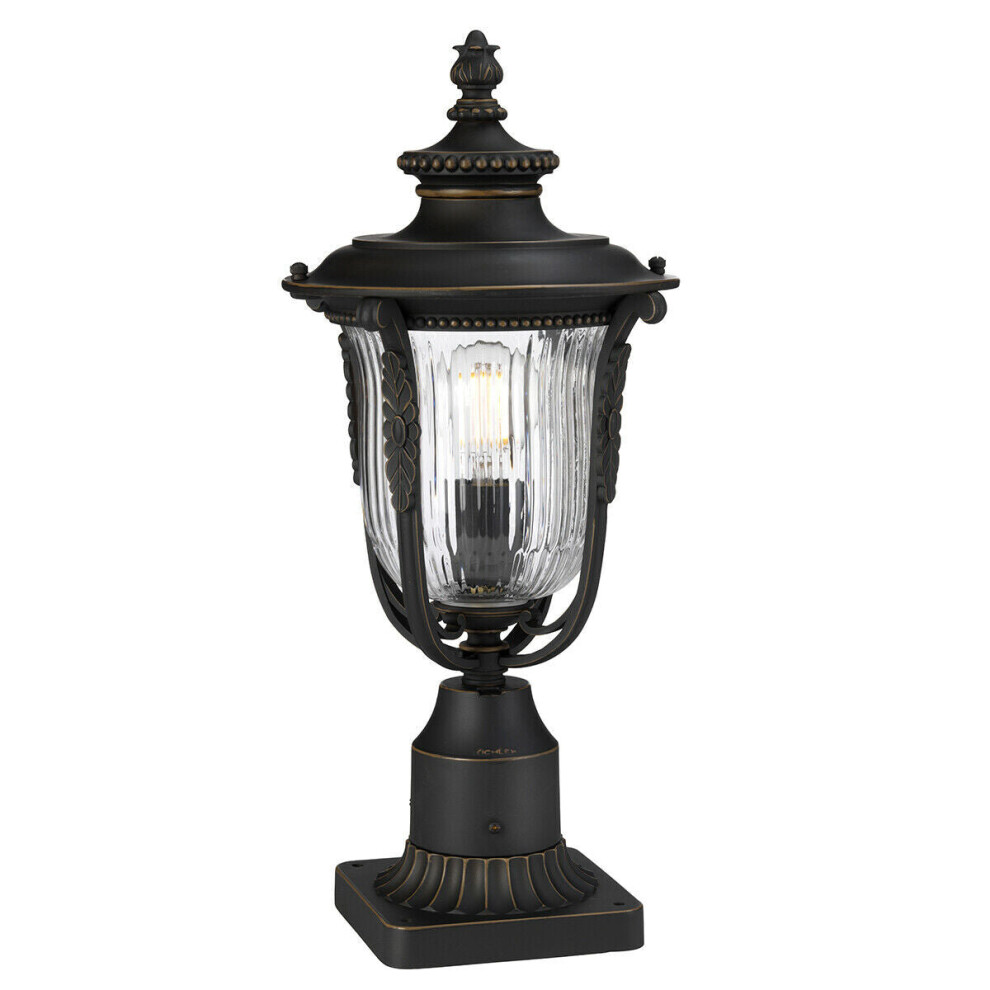Loops Outdoor Rated Ip44 1 Bulb Wall Light Lantern Rubbed Bronze Led E27 150W