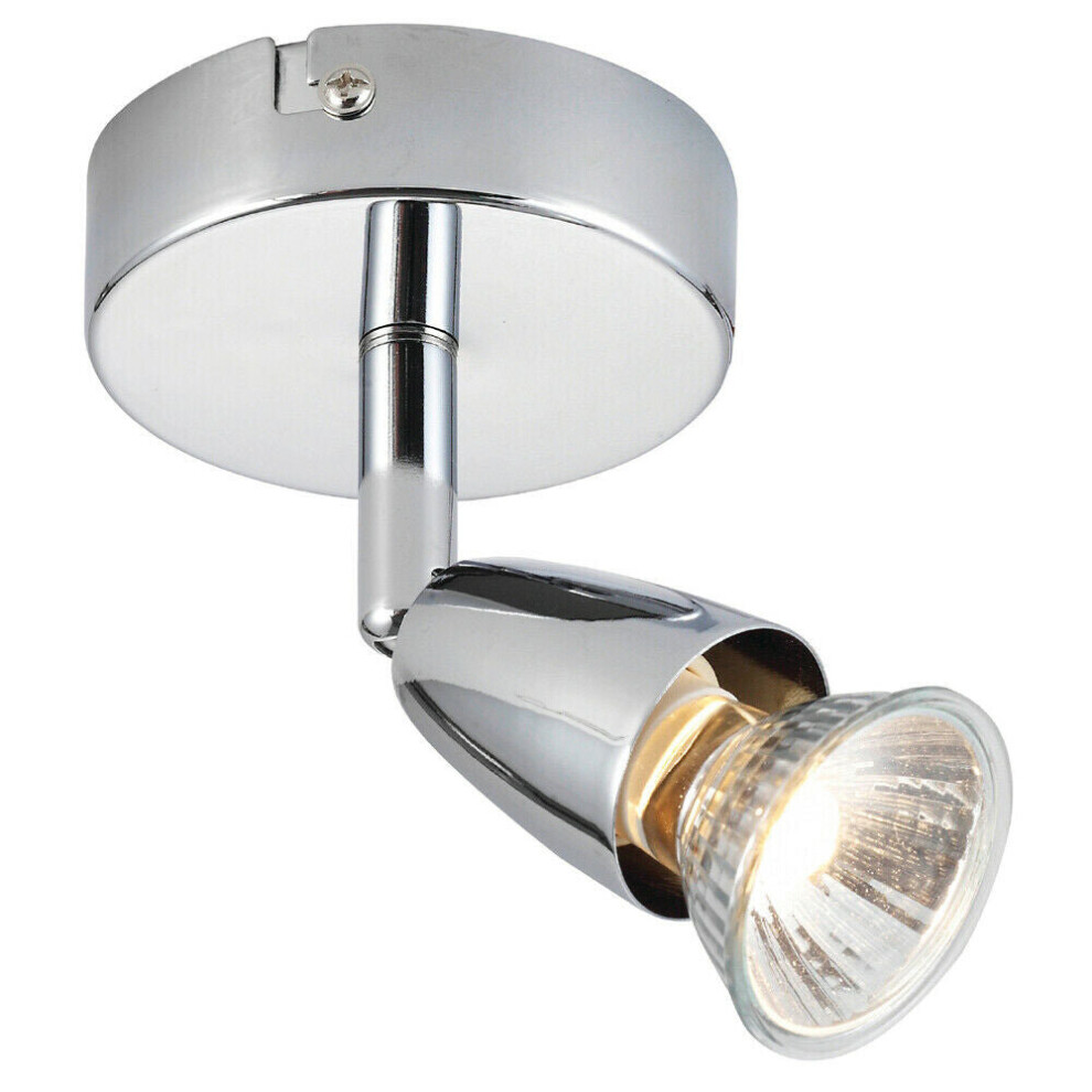 Loops Led Adjustable Ceiling Spotlight Chrome Plate Single Gu10 Dimmable Downlight