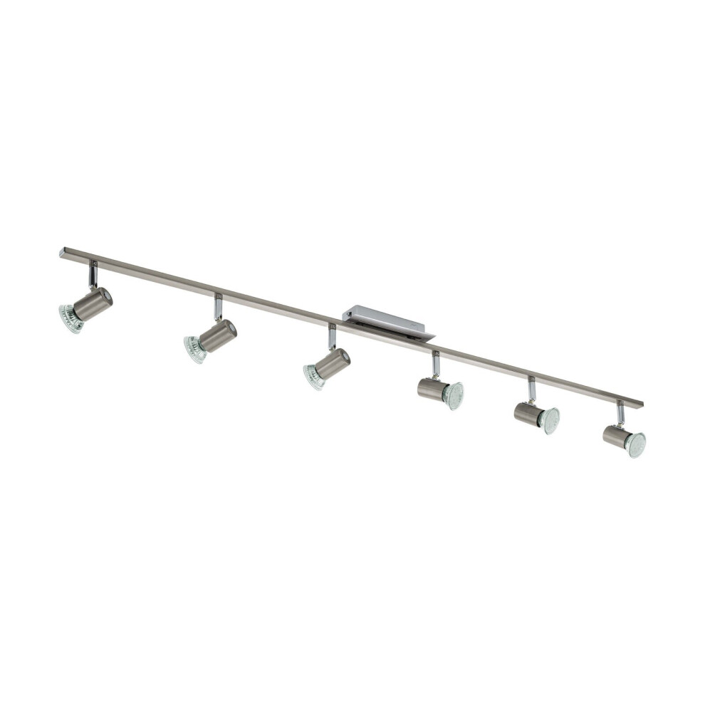 Semi Flush Ceiling Light Colour Satin Nickel Chrome Shade Bulb GU10 6x5W