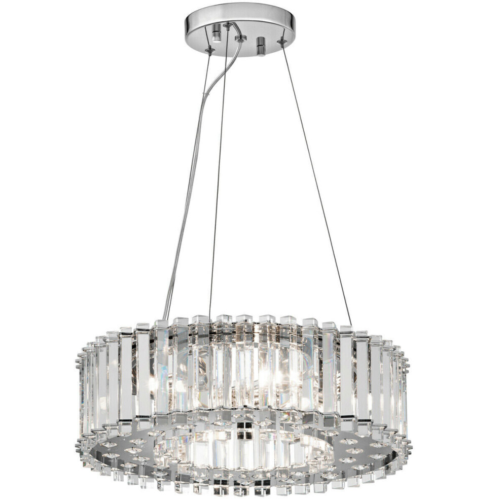 Loops 6 Bulb Ceiling Pendant Fitting Chrome Led G9 3.5W Bulb Light