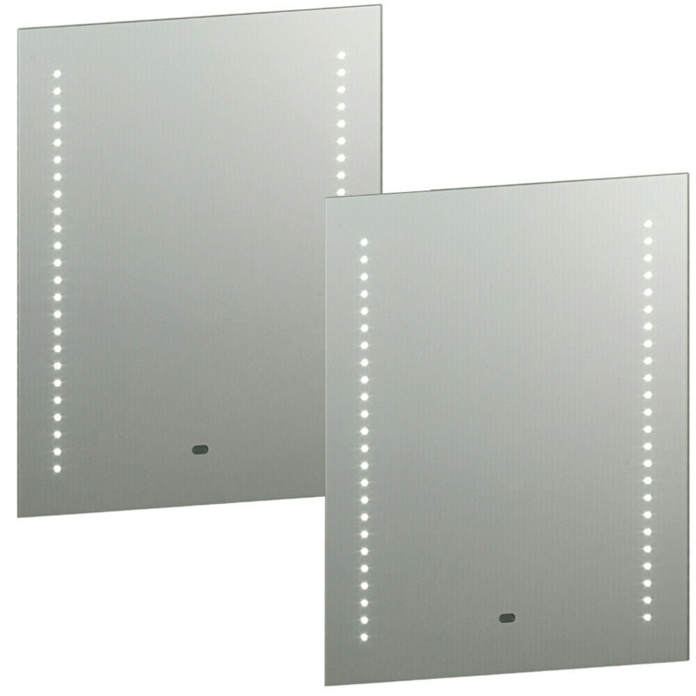 Loops 2 Pack Ip44 Led Bathroom Mirror 60Cm X 50Cm Vanity Motion Switch & Shaver Light