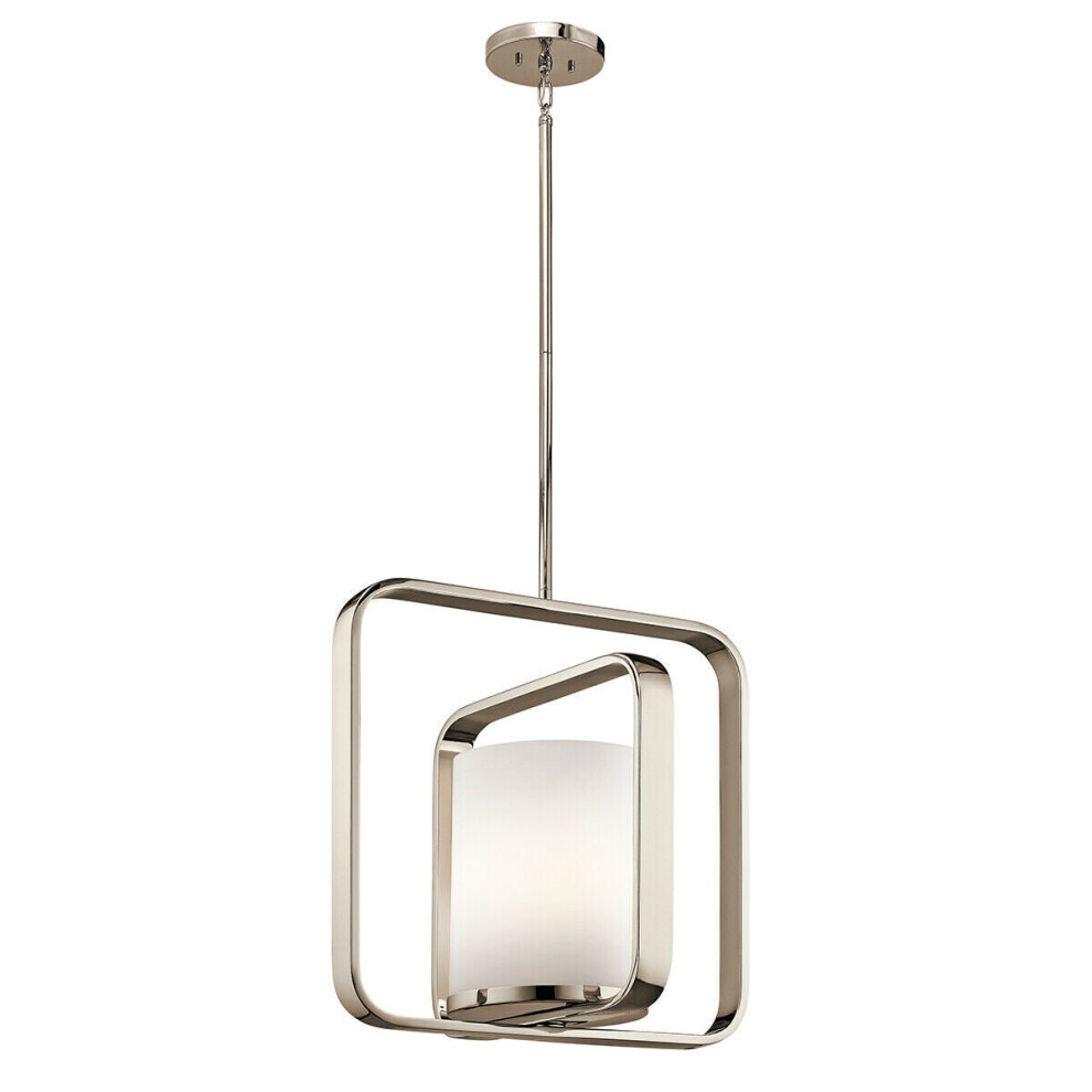Loops 1 Bulb Ceiling Pendant Light Fitting Highly Polished Nickel Led E27 60W