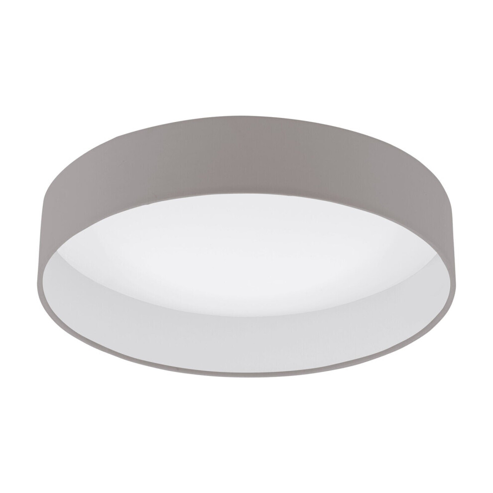 Loops Flush Ceiling Colour Shade Taupe Fabric Bulb Led 18W Included Light/White
