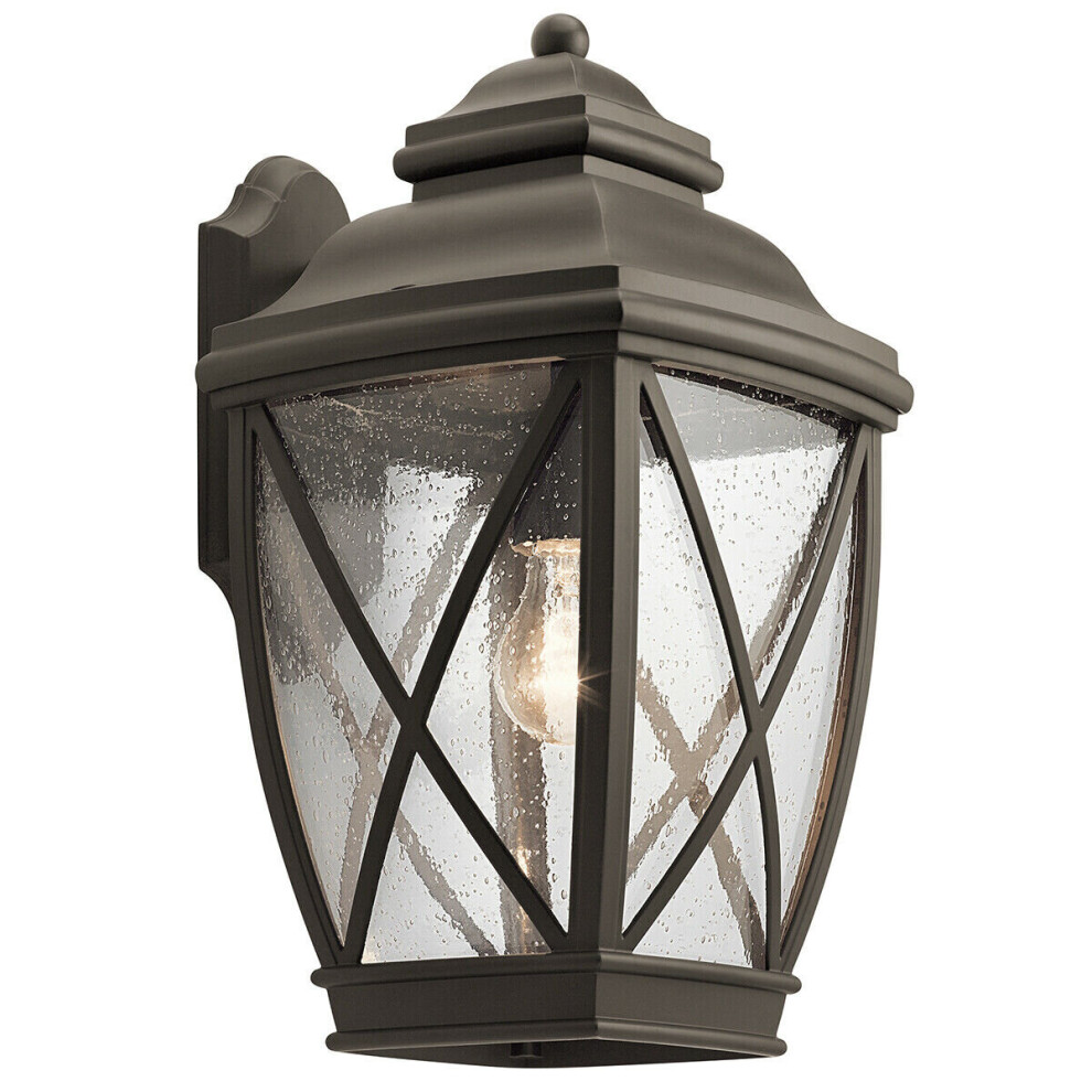 Loops Outdoor Ip44 1 Bulb Wall Lantern Olde Led E27 60W D01822 Light/Bronze