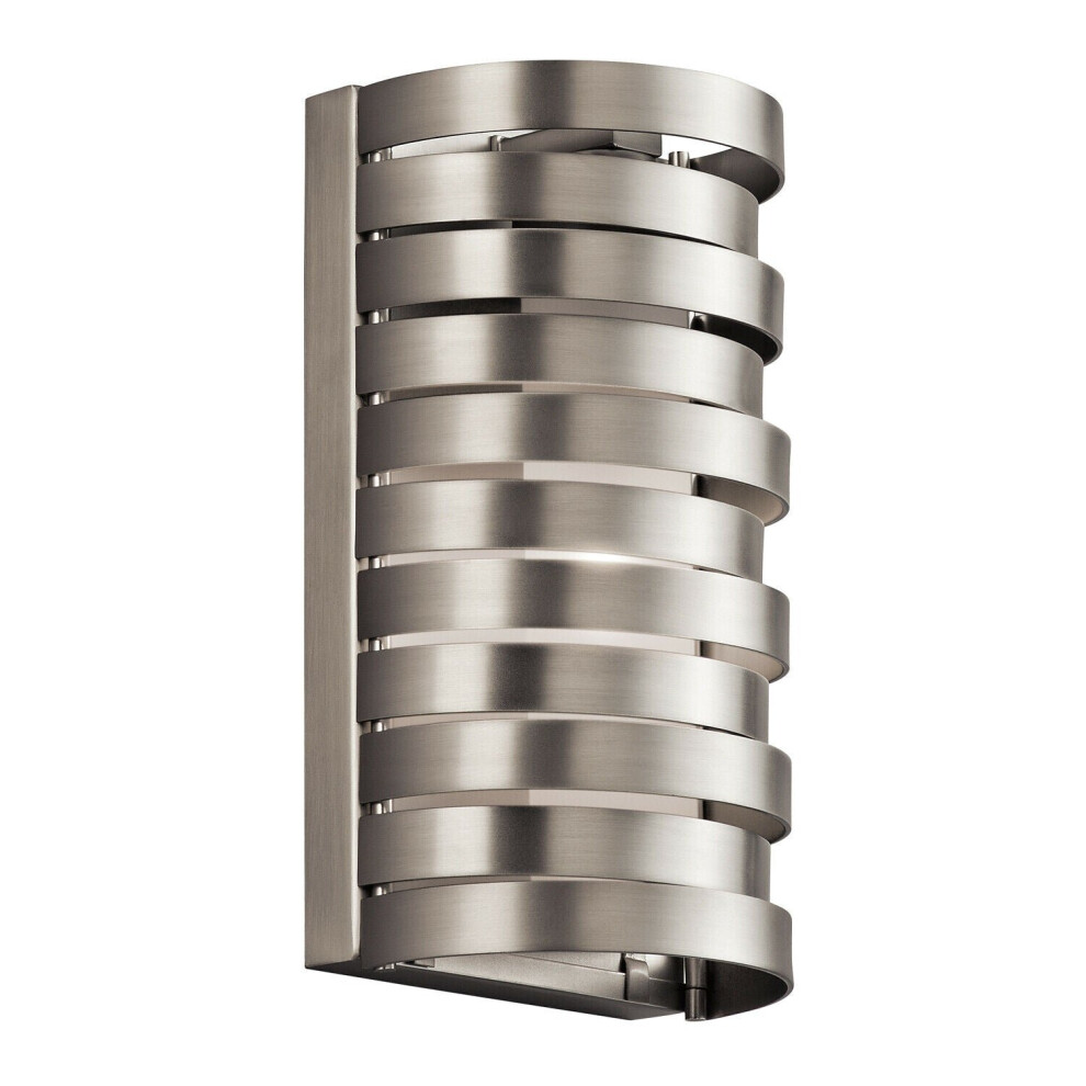 Loops Wall Light Arched Metal Bands Satin Etched Glass Shade Brushed Nickel Led G9 40W