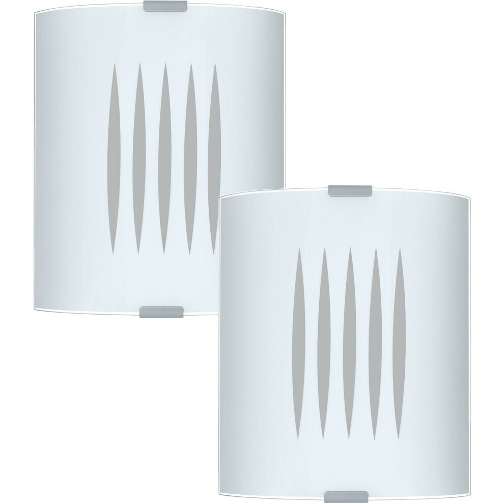 2 PACK Wall Flush Ceiling Light Colour Lines Shade Design Satin Glass E27 60W-image-OPC-P8WKTGM-NEW