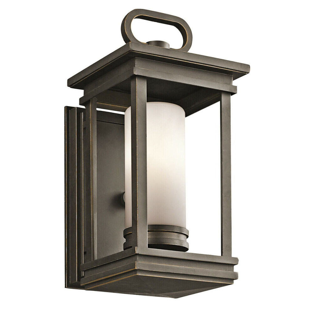 Loops Outdoor Ip44 Wall Light Sconce Rubbed Bronze Led E14 60W Bulb Outside External