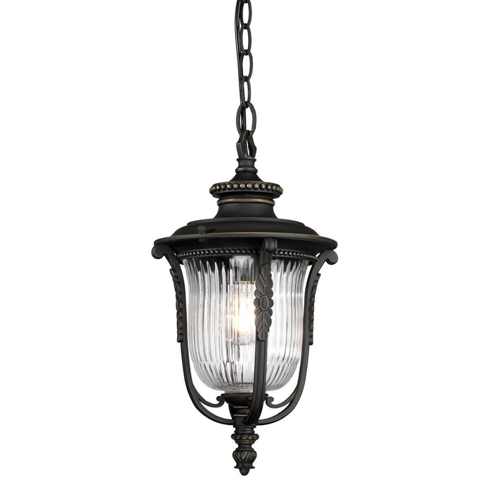 Loops Outdoor Ip44 1 Bulb Wall Light Lantern Rubbed Bronze Led E27 150W