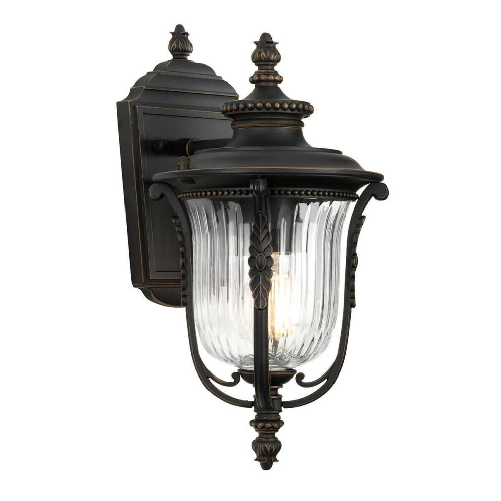Loops Outdoor Ip44 Outdoor Ip44 1Wall Light Lantern Rubbed Bronze Led E27 100W D01738
