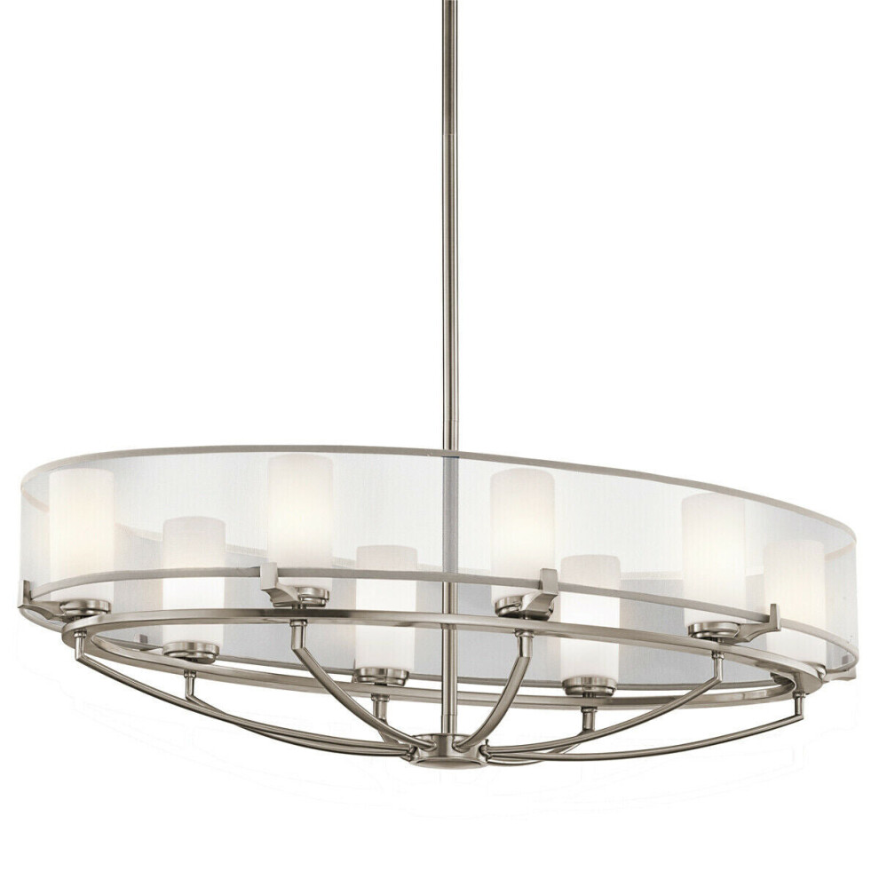 Loops 8 Bulb Chandelier Hanging Pendant Classic Pewter Led G9 3.5W Bulb Light