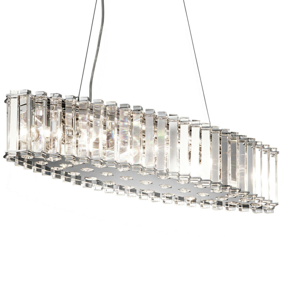 Loops 8 Bulb Chandelier Hanging Pendant Light Chrome Led G9 3.5W Bulb