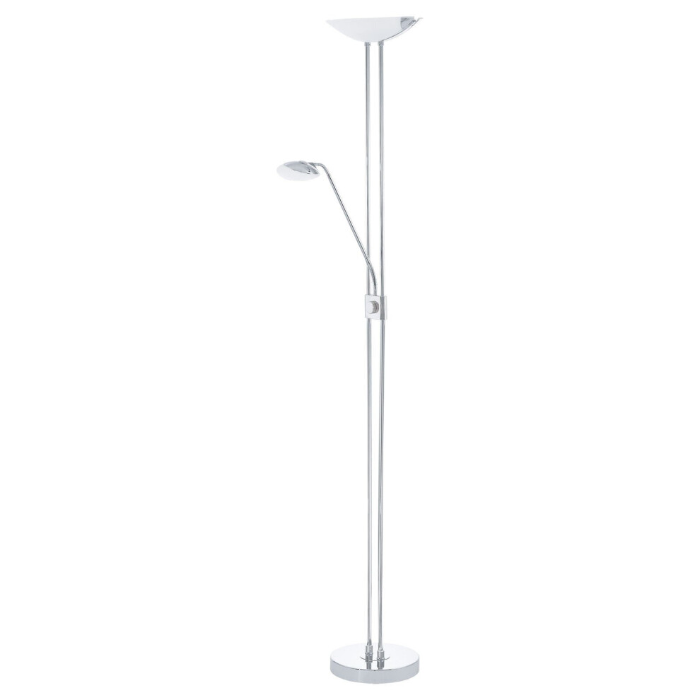 Loops Floor Lamp Light Colour Chrome Shade White Satined Glass Bulb Led 20W 2.5W 2.5W