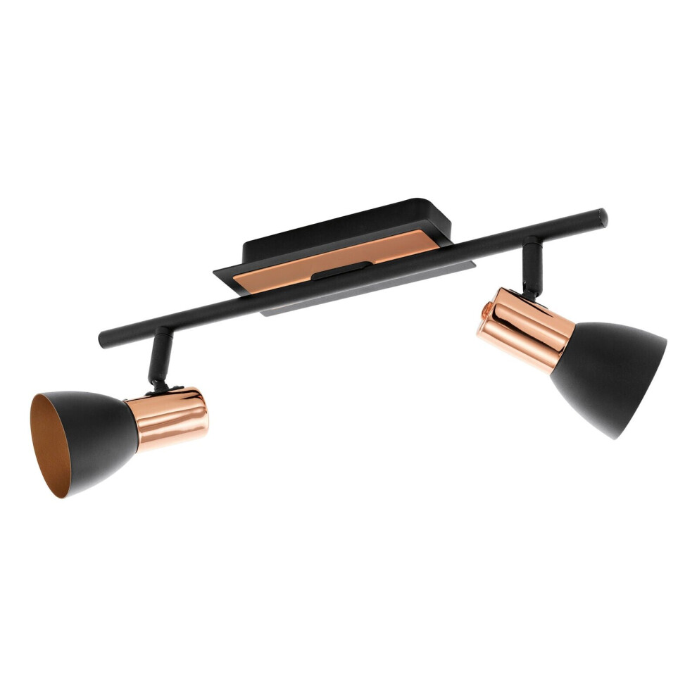 Loops Flush Ceiling Colour Copper Shade Bulb Gu10 2X3.3w Included Light/Black