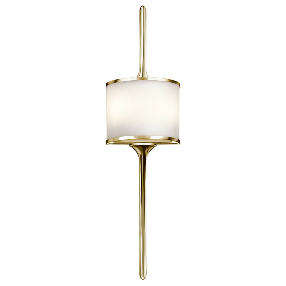 Loops Ip44 Twin Wall Glass Shade Polished Brass Led G9 3.5W Light/White