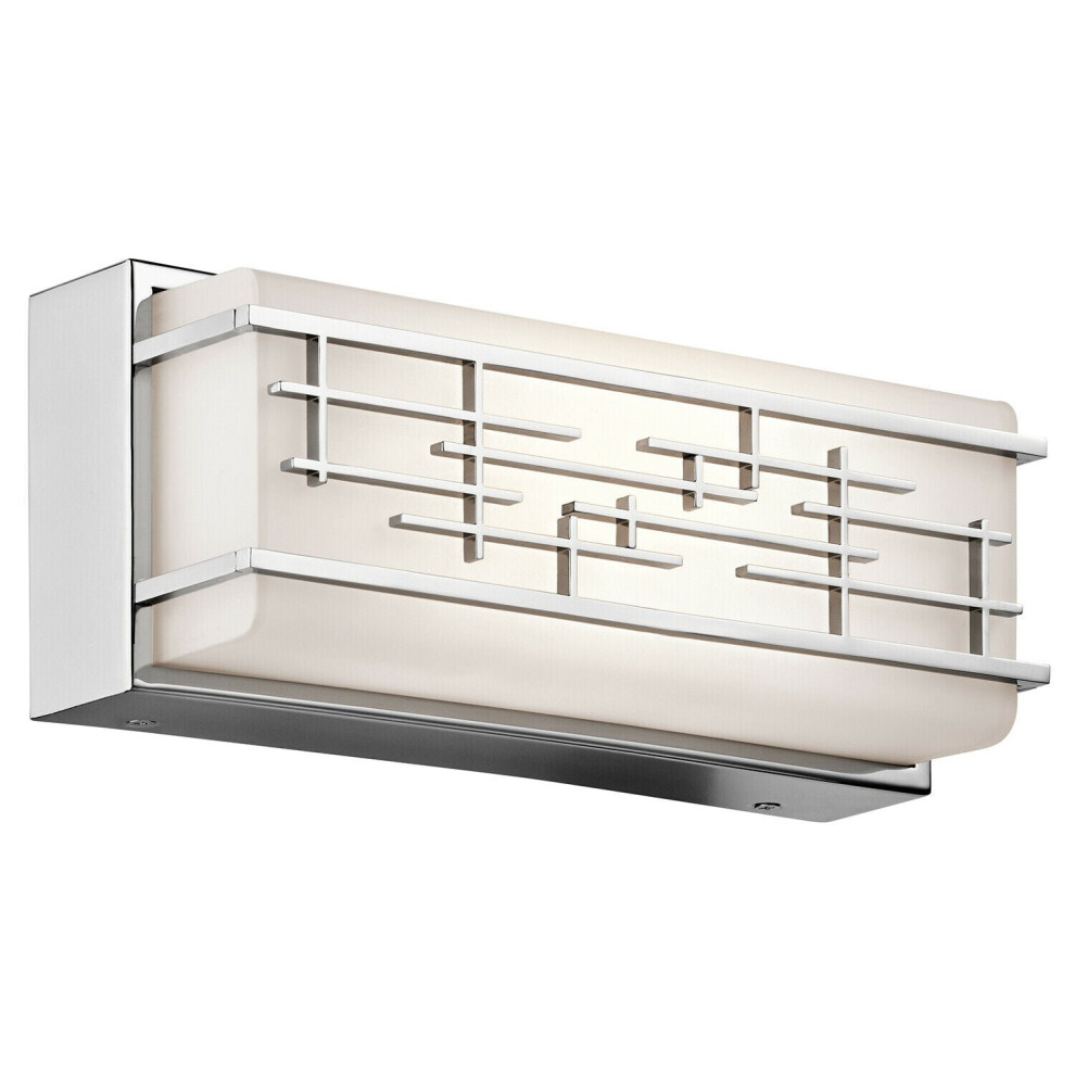 Loops Outdoor Ip44 Twin Wall Sconce Chrome Led 14W Bulb External Light