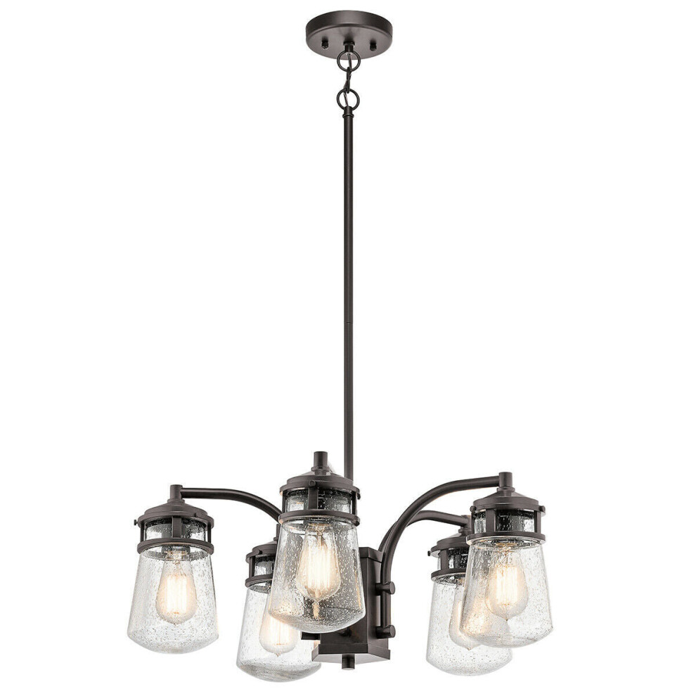 Loops Outdoor Ip44 5 Bulb Chandelier Architectural Led E27 75W Light/Bronze