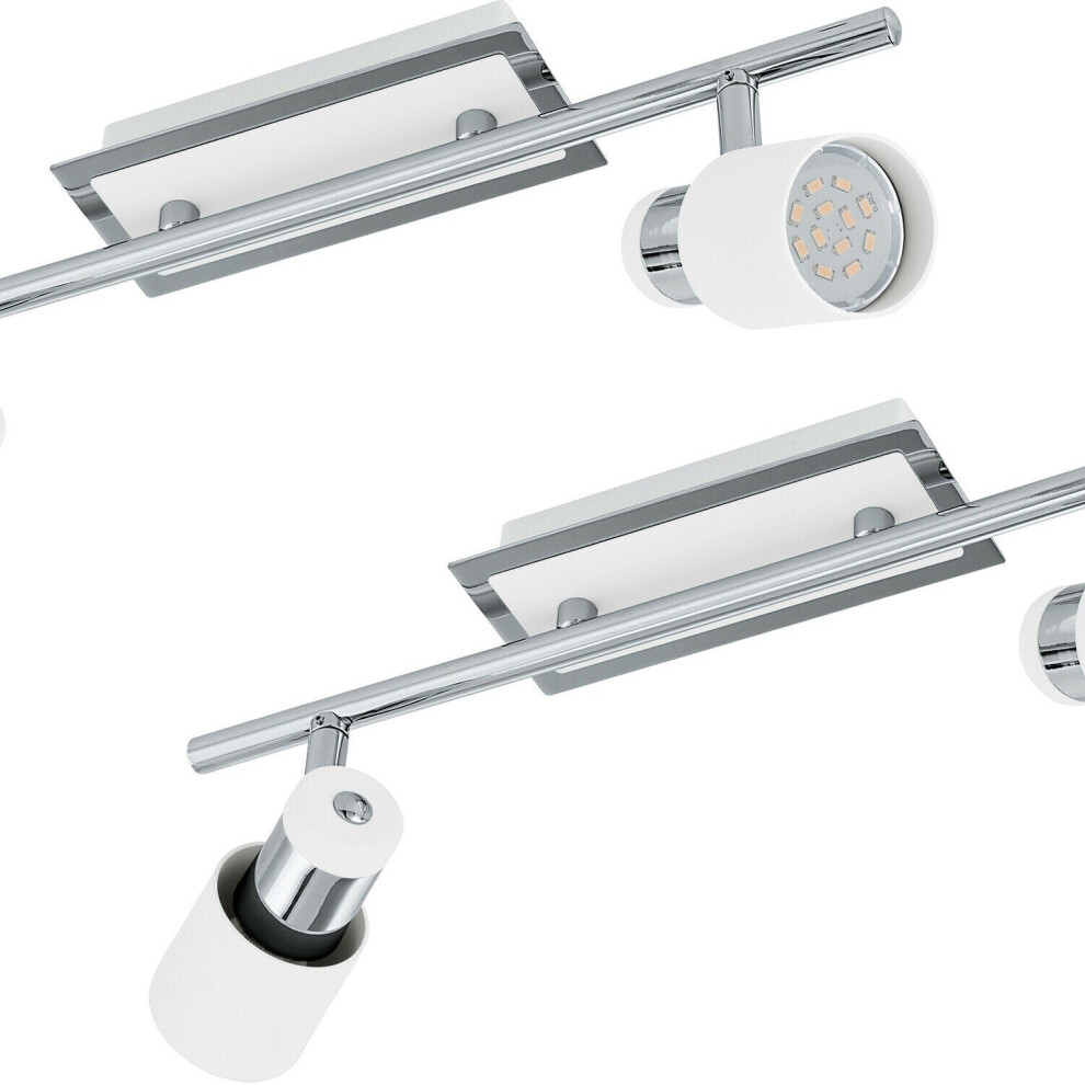 Loops 2 Pack Wall 2 Spot Light Colour Chrome Plated White Steel Gu10 2X5w Included