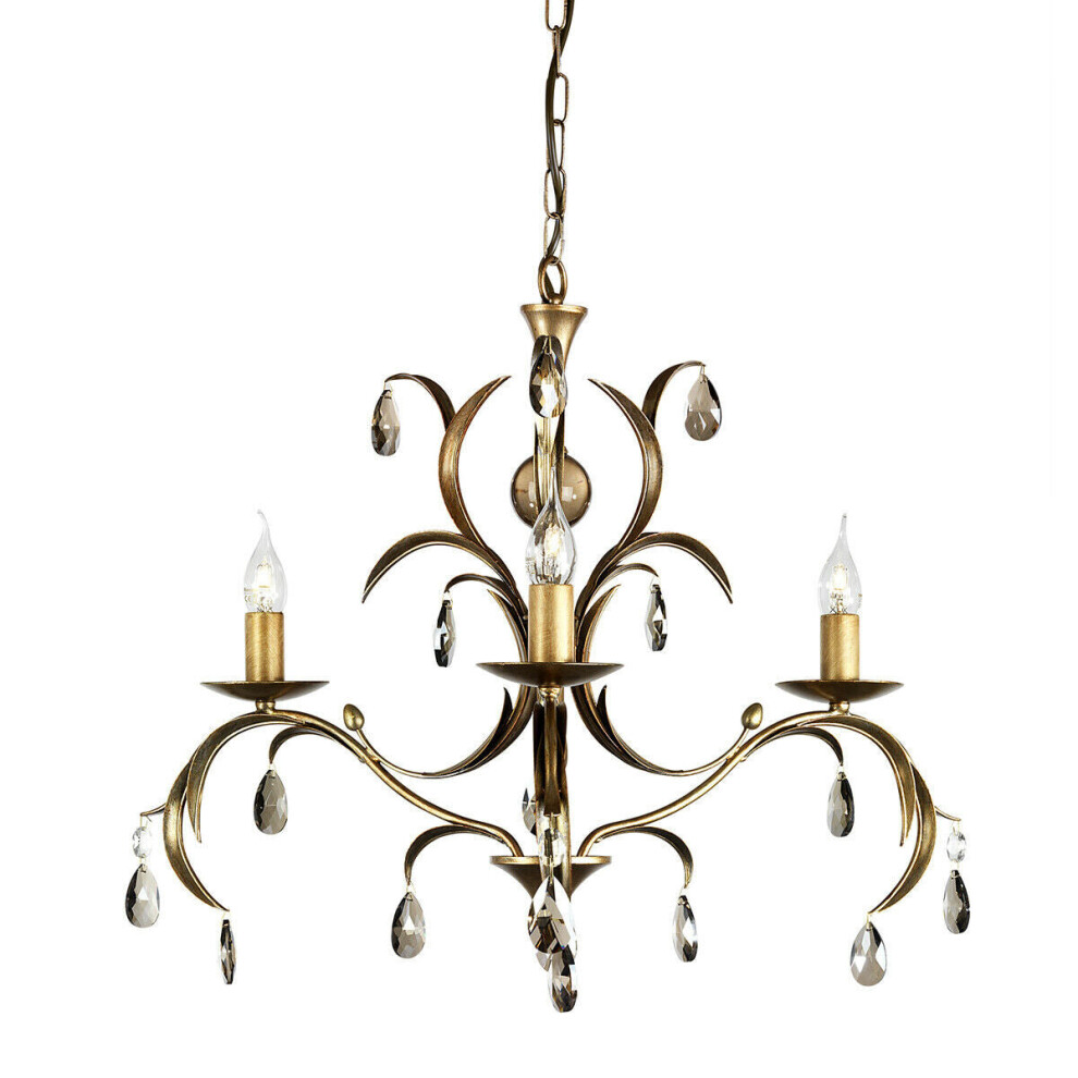 3 Bulb Chandelier Hanging Pendant LIght Bronze Patina LED E14 60W Bulb