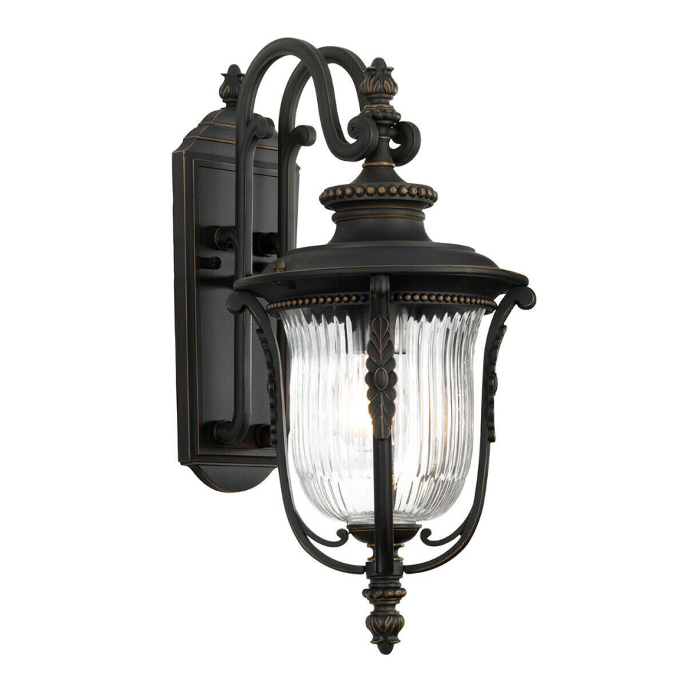 Loops Outdoor Ip44 Outdoor Ip44 1Wall Light Lantern Rubbed Bronze Led E27 100W D01737