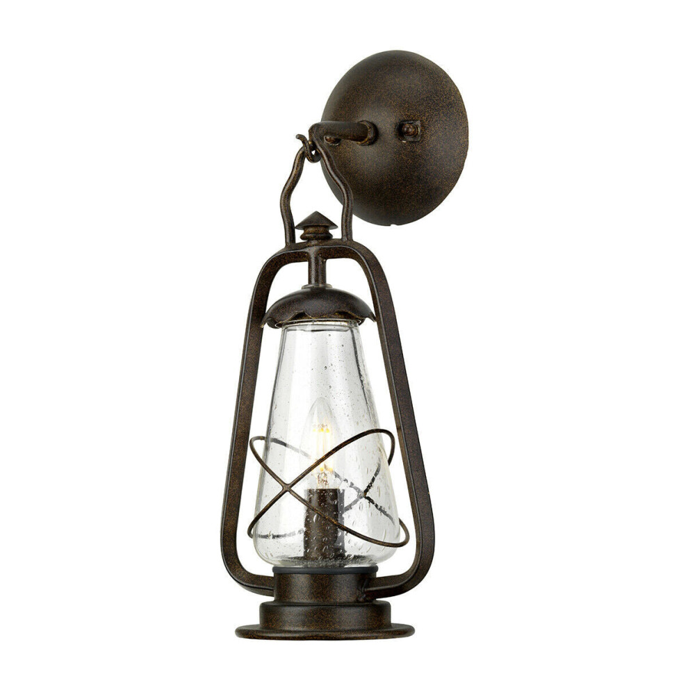 Loops Outdoor Ip44 Wall Light Sconce Old Bronze Led E14 60W Bulb External D01954