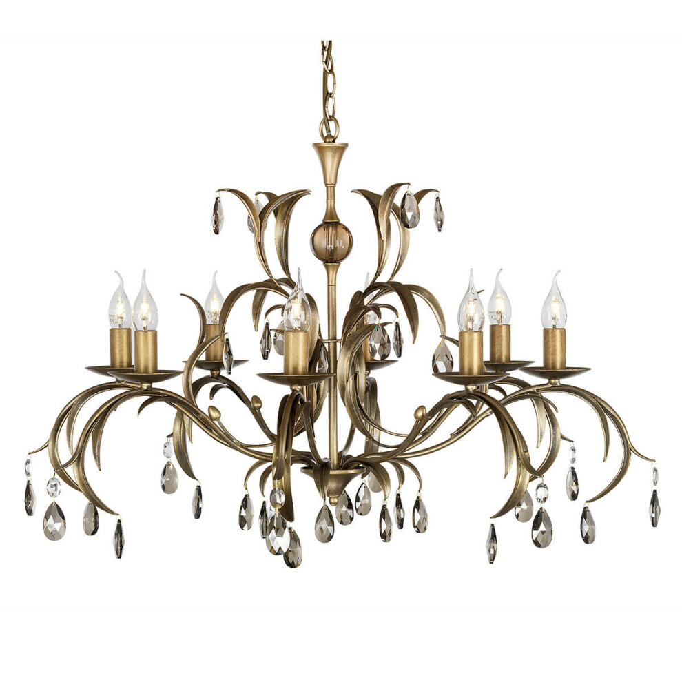 Loops 8 Bulb Chandelier Hanging Pendant Patina Led E14 60W Bulb Light/Bronze