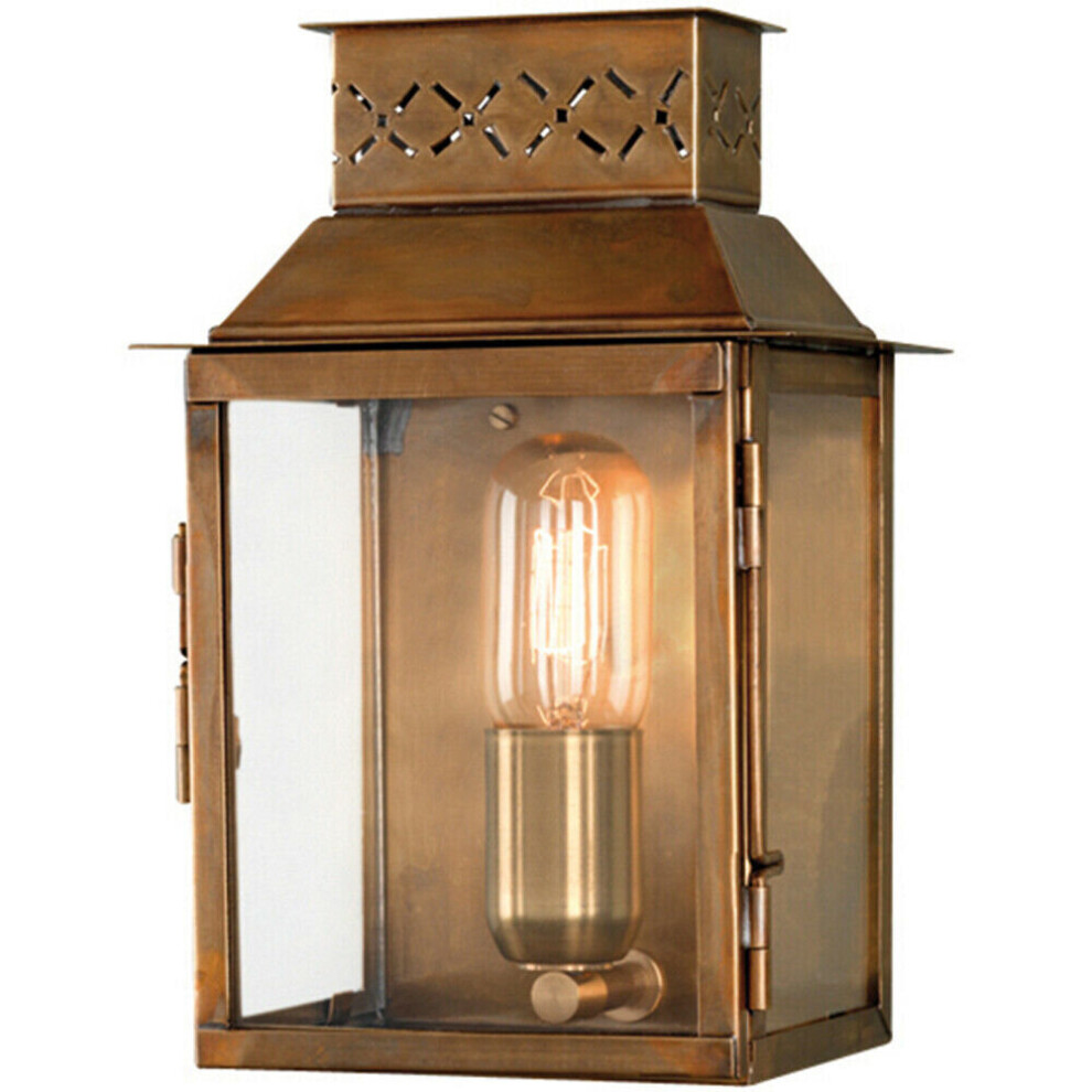 Loops Outdoor Ip44 Wall Light Aged Brass Led E27 100W D01873