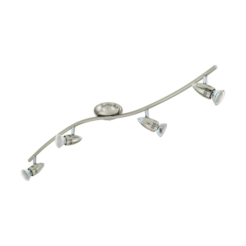 Loops Flush Ceiling Colour Satin Nickel Chrome Shade Bulb Gu10 4X3w Included Light