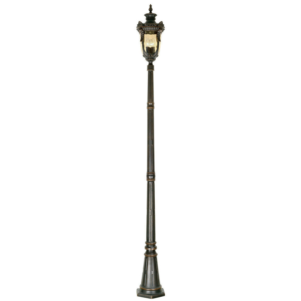 Outdoor IP44 3 Bulb Lamp Post Old Bronze LED E14 60W Bulb Light Fitting