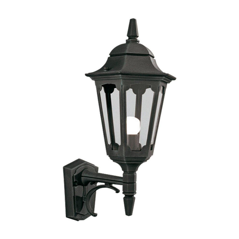 Loops Outdoor Ip44 Wall Sconce Led E27 100W Bulb External D02082 Light/Black