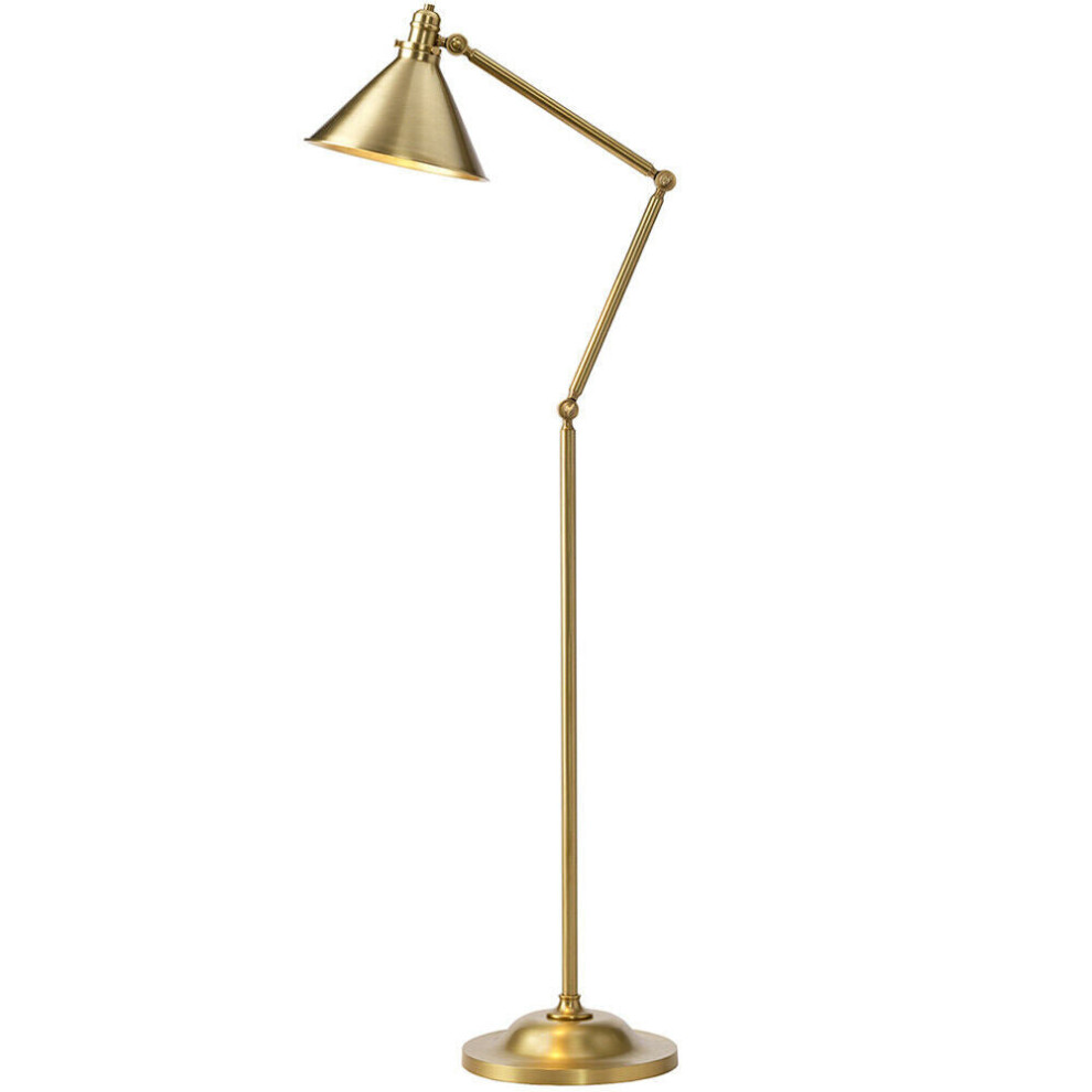 Loops Floor Lamp Funnel Shaped Shade Moveable Ball Joints Aged Brass Led E27 100W