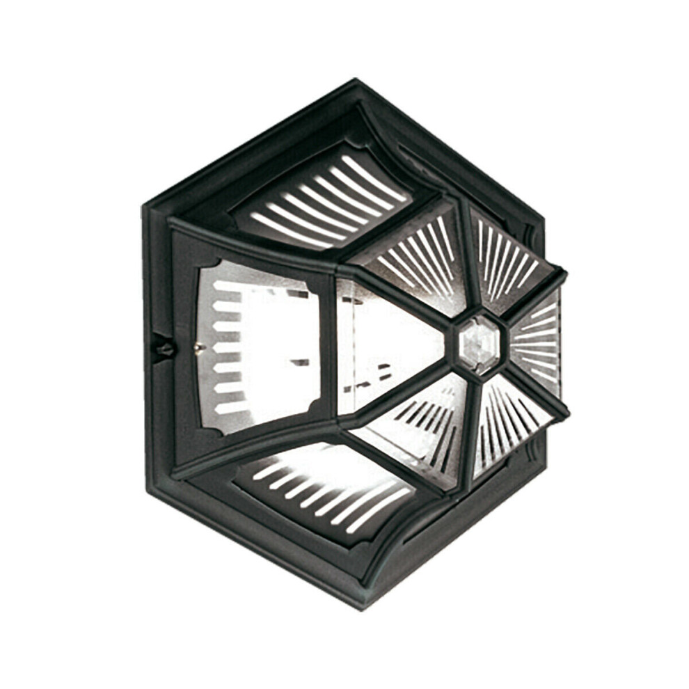 Loops Outdoor Ip44 1 Bulb Flush Light Low Ceiling Black Led E27 100W