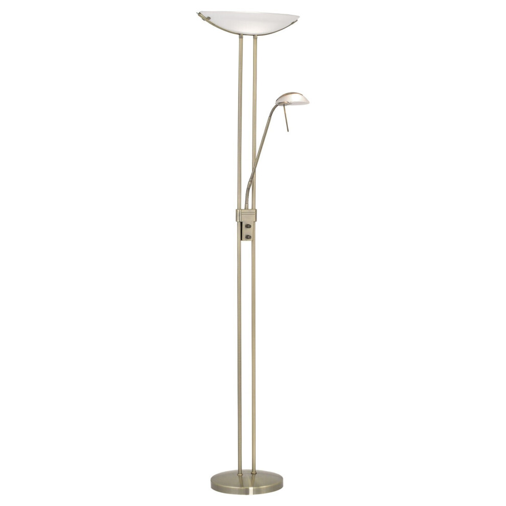 Floor Lamp Light Colour Bronzed Shade White Satin Glass Bulb R7S G9 1x230W 1x33W