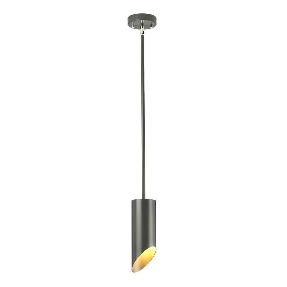 Loops 1 Bulb Ceiling Pendant Fitting Polished Nickel Led E27 8W Light/Dark/Grey