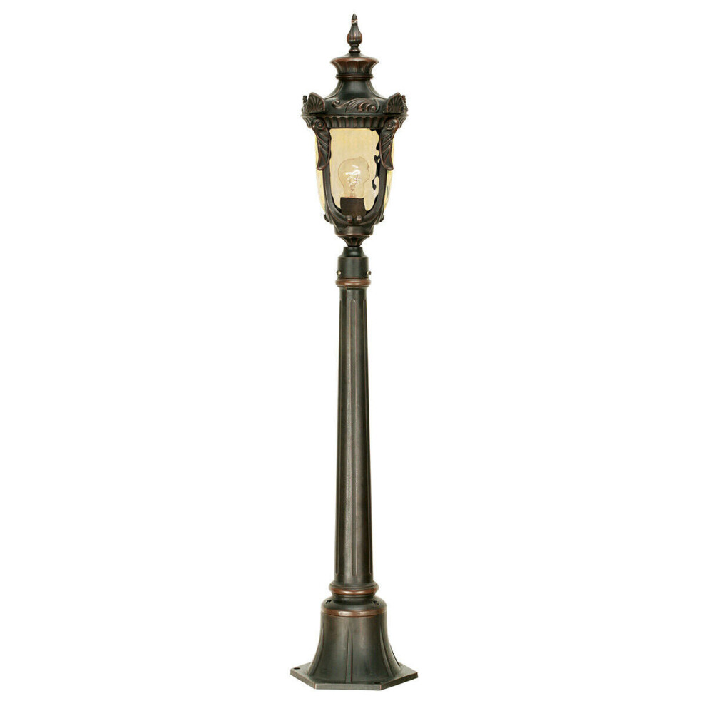 Loops Outdoor Ip44 1 Bulb Short Mini Lamp Post Pillar Old Bronze Led E27 100W