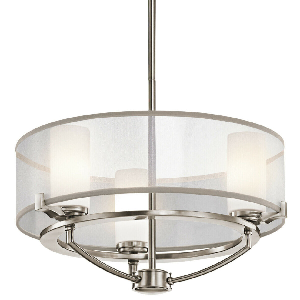 Loops 3 Bulb Chandelier Hanging Pendant Light Classic Pewter Led G9 3.5W Bulb