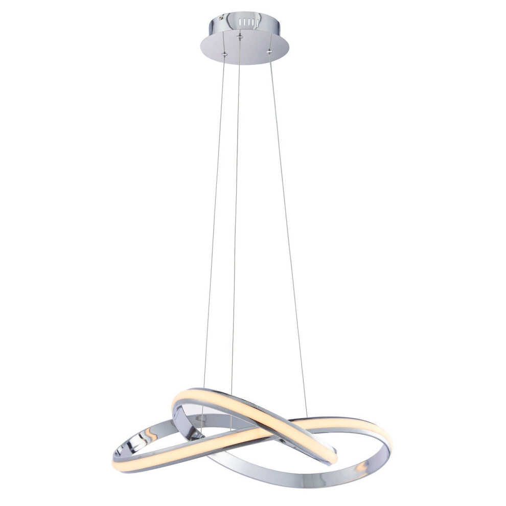 Loops Ceiling Pendant Light Chrome Plate & White Silicone 35W Led Bulb Included