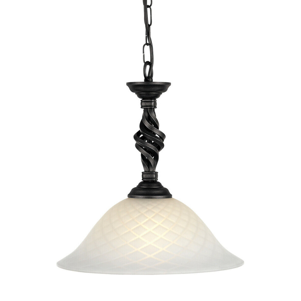 Loops 1 Bulb Ceiling Pendant Light Fitting Black Led E27 100W Bulb