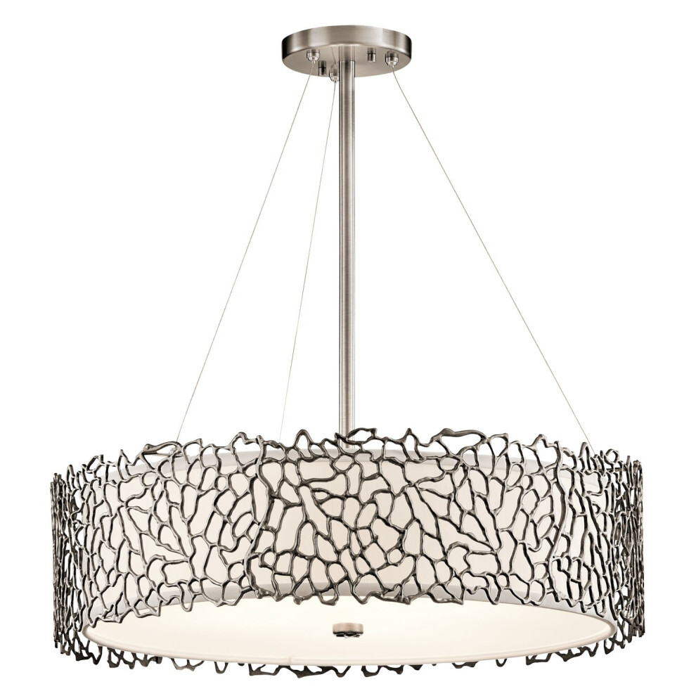 Loops 4 Bulb Ceiling Pendant Light Fitting Classic Pewter Led E27 100W Bulb